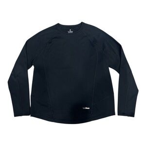 L.L.Bean Women’s black long-sleeve performance Mid weight base layer Black top M
